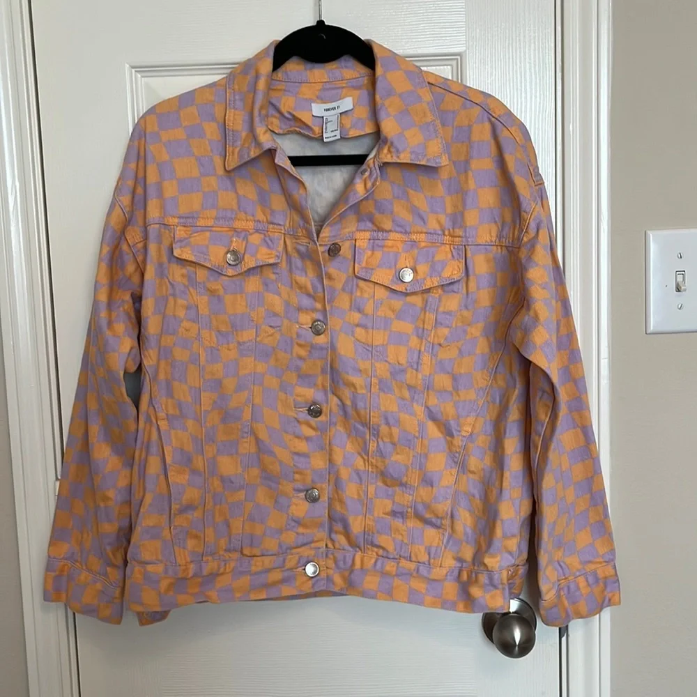 Forever 21 Checkered Jean Jacket - Picture 2 of 10